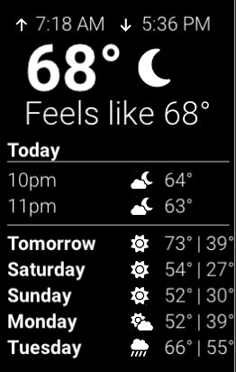 RelectOS Weather Section Example